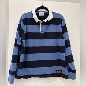 Scotch & Soda preppy Women's Rugby Shirt collared collegiate style polo sz large